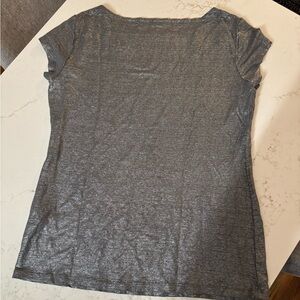 Eileen fisher metallic short sleeve top size XS